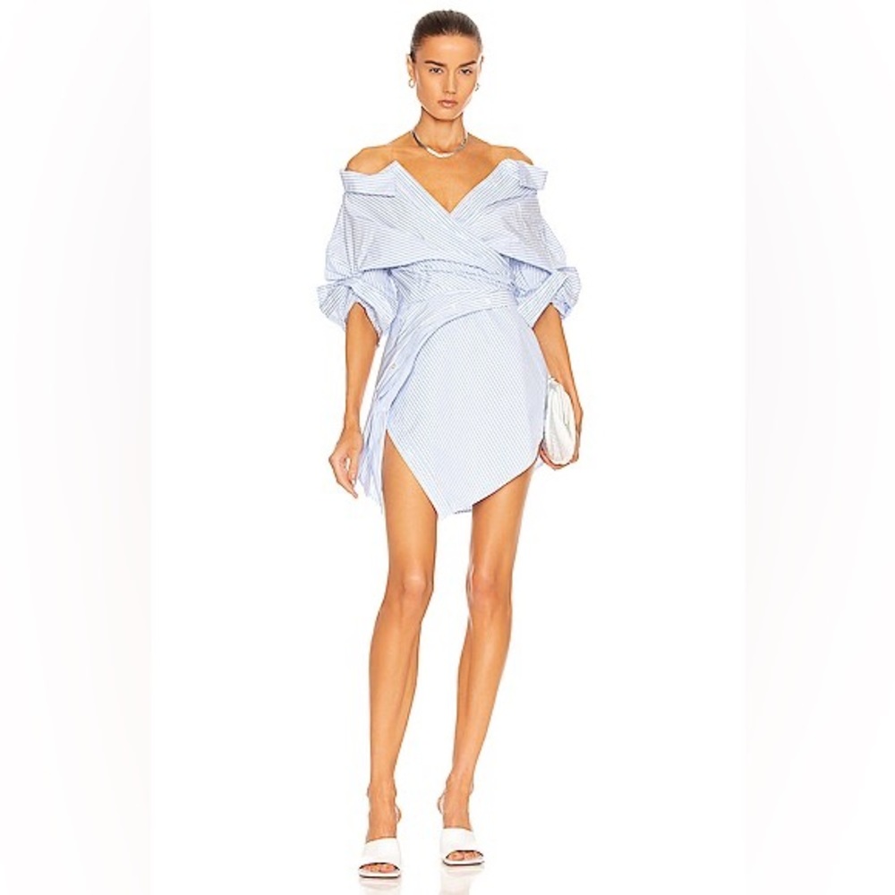 Alexander Wang Wrap Front Off Shoulder Dress